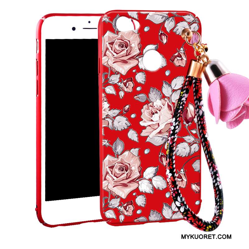 Kuori Huawei Nova Laukut Puhelimen Kuoret Pesty Suede, Kotelo Huawei Nova Suojaus Punainen Kova