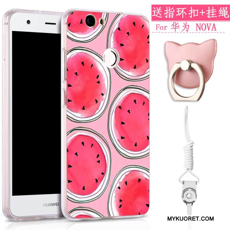 Kuori Huawei Nova Pehmeä Neste Murtumaton Puhelimen Kuoret, Kotelo Huawei Nova Suojaus Ripustettavat Koristeet Keltainen