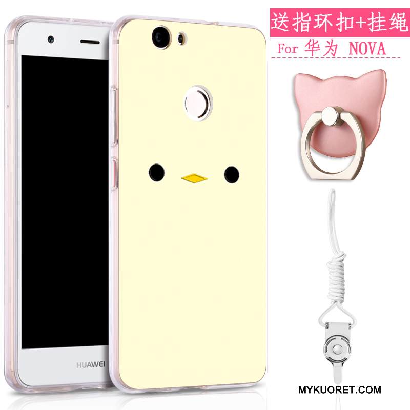 Kuori Huawei Nova Pehmeä Neste Murtumaton Puhelimen Kuoret, Kotelo Huawei Nova Suojaus Ripustettavat Koristeet Keltainen