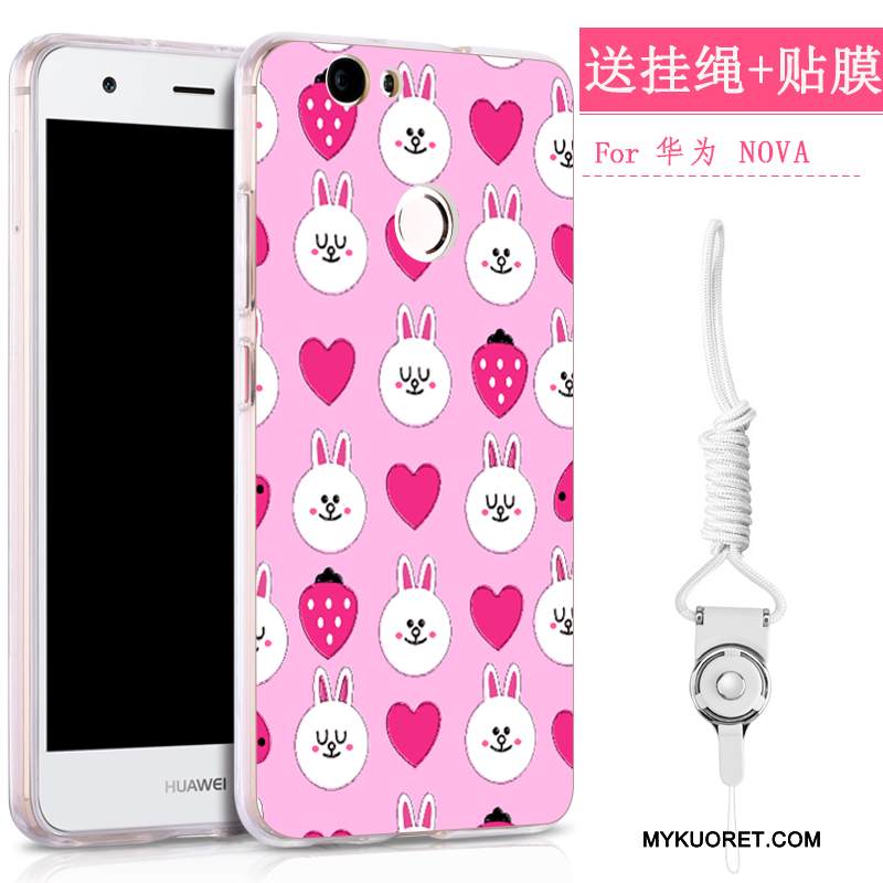 Kuori Huawei Nova Pehmeä Neste Murtumaton Puhelimen Kuoret, Kotelo Huawei Nova Suojaus Ripustettavat Koristeet Keltainen