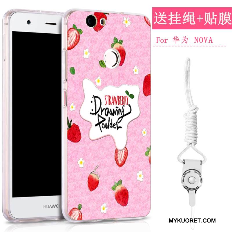 Kuori Huawei Nova Pehmeä Neste Murtumaton Puhelimen Kuoret, Kotelo Huawei Nova Suojaus Ripustettavat Koristeet Keltainen