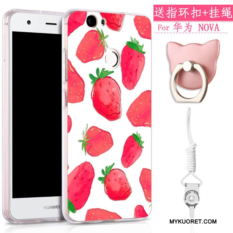 Kuori Huawei Nova Pehmeä Neste Murtumaton Puhelimen Kuoret, Kotelo Huawei Nova Suojaus Ripustettavat Koristeet Keltainen