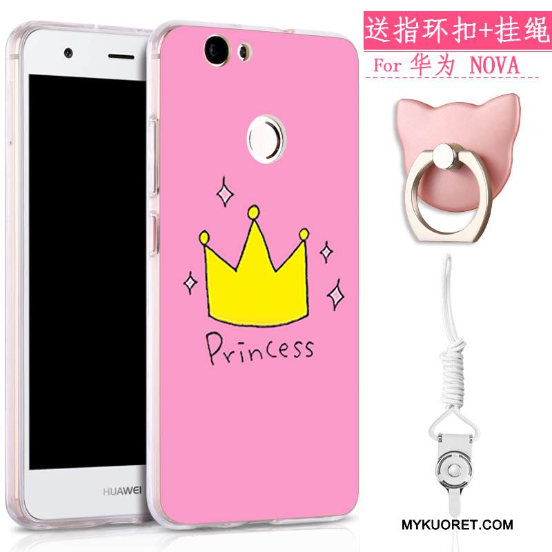 Kuori Huawei Nova Pehmeä Neste Murtumaton Puhelimen Kuoret, Kotelo Huawei Nova Suojaus Ripustettavat Koristeet Keltainen
