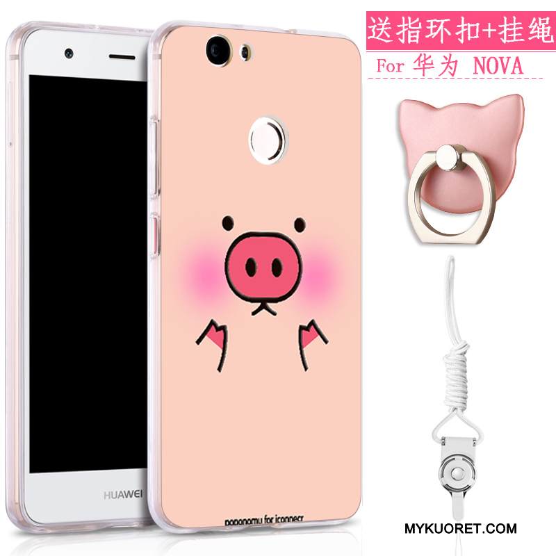 Kuori Huawei Nova Pehmeä Neste Murtumaton Puhelimen Kuoret, Kotelo Huawei Nova Suojaus Ripustettavat Koristeet Keltainen