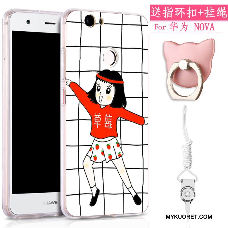 Kuori Huawei Nova Pehmeä Neste Murtumaton Puhelimen Kuoret, Kotelo Huawei Nova Suojaus Ripustettavat Koristeet Keltainen