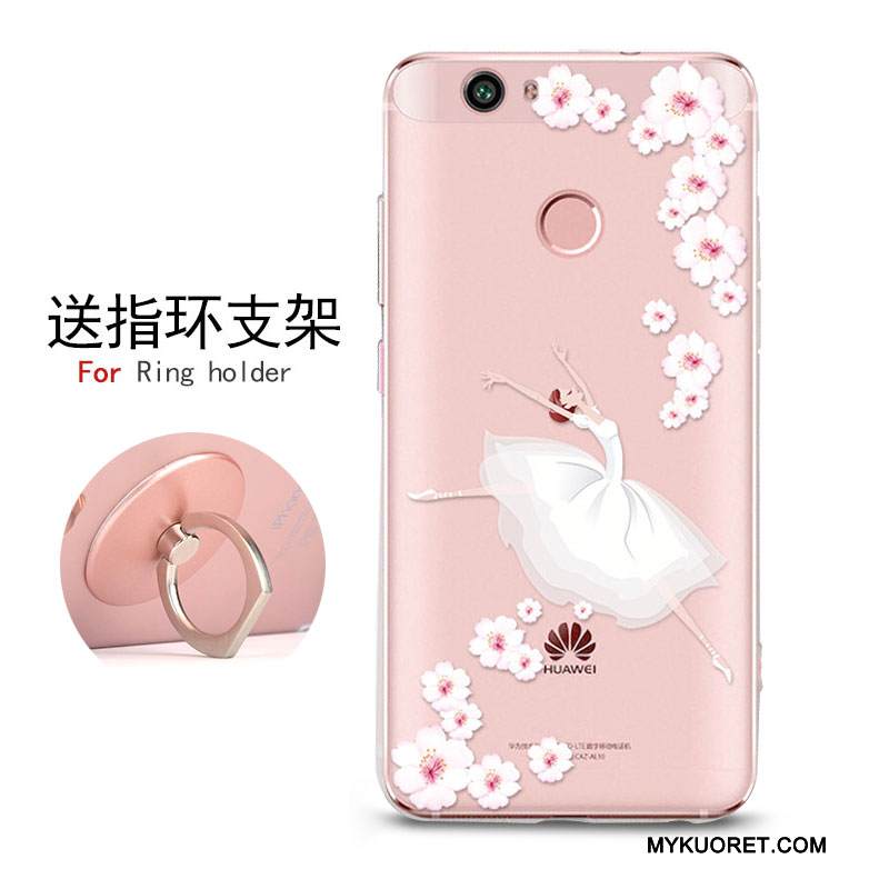 Kuori Huawei Nova Pehmeä Neste Puhelimen Kuoret Läpinäkyvä, Kotelo Huawei Nova Silikoni Ripustettavat Koristeet Punainen