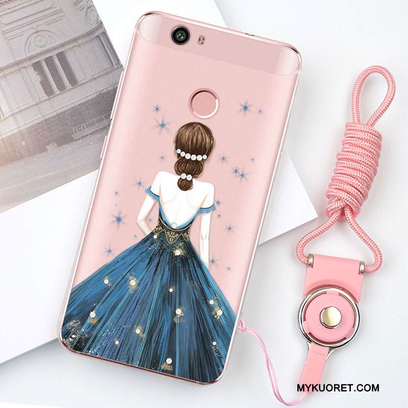 Kuori Huawei Nova Pehmeä Neste Puhelimen Kuoret Läpinäkyvä, Kotelo Huawei Nova Silikoni Ripustettavat Koristeet Punainen