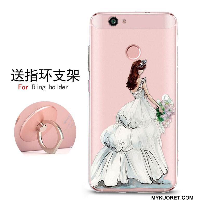 Kuori Huawei Nova Pehmeä Neste Puhelimen Kuoret Läpinäkyvä, Kotelo Huawei Nova Silikoni Ripustettavat Koristeet Punainen