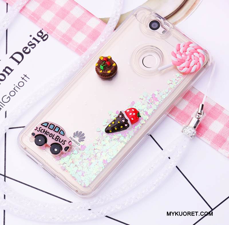 Kuori Huawei Nova Sarjakuva Juoksuhiekka Ripustettavat Koristeet, Kotelo Huawei Nova Silikoni Ihana Puhelimen Kuoret