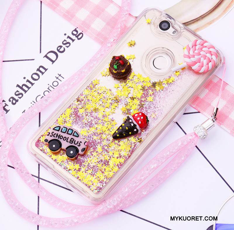 Kuori Huawei Nova Sarjakuva Juoksuhiekka Ripustettavat Koristeet, Kotelo Huawei Nova Silikoni Ihana Puhelimen Kuoret