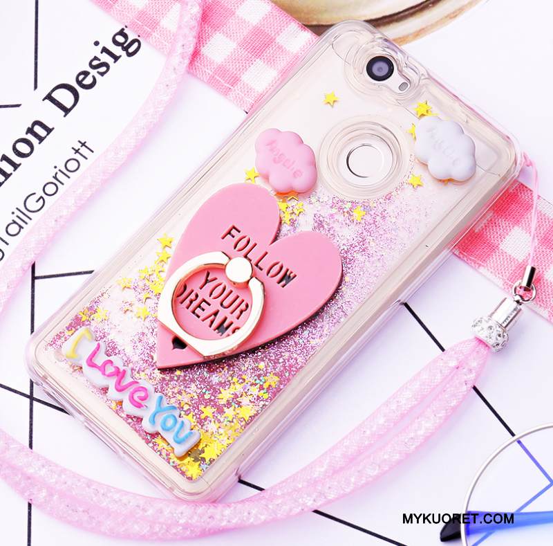 Kuori Huawei Nova Sarjakuva Juoksuhiekka Ripustettavat Koristeet, Kotelo Huawei Nova Silikoni Ihana Puhelimen Kuoret