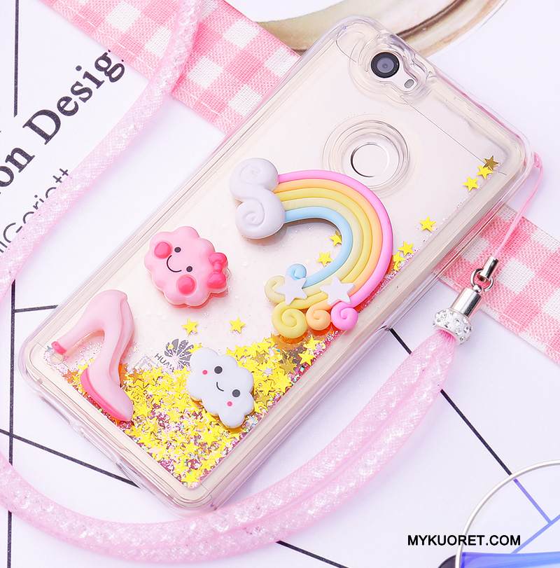 Kuori Huawei Nova Sarjakuva Juoksuhiekka Ripustettavat Koristeet, Kotelo Huawei Nova Silikoni Ihana Puhelimen Kuoret