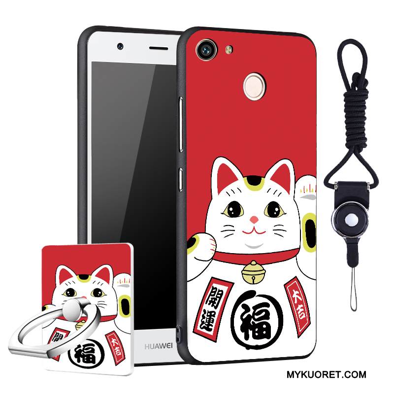 Kuori Huawei Nova Sarjakuva Puhelimen Kuoret Trendi, Kotelo Huawei Nova Silikoni Pesty Suede Punainen