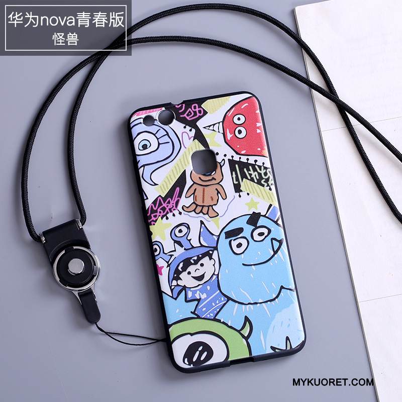 Kuori Huawei Nova Silikoni Ihana Valkoinen, Kotelo Huawei Nova Suojaus Puhelimen Kuoret Ripustettavat Koristeet