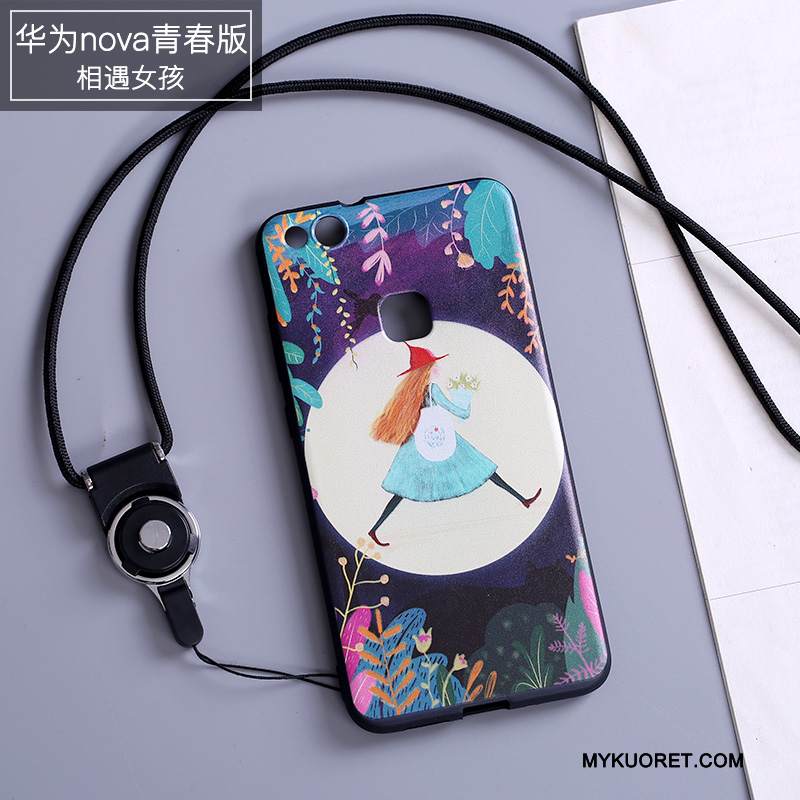 Kuori Huawei Nova Silikoni Ihana Valkoinen, Kotelo Huawei Nova Suojaus Puhelimen Kuoret Ripustettavat Koristeet