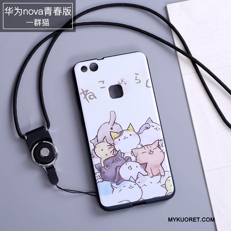 Kuori Huawei Nova Silikoni Ihana Valkoinen, Kotelo Huawei Nova Suojaus Puhelimen Kuoret Ripustettavat Koristeet