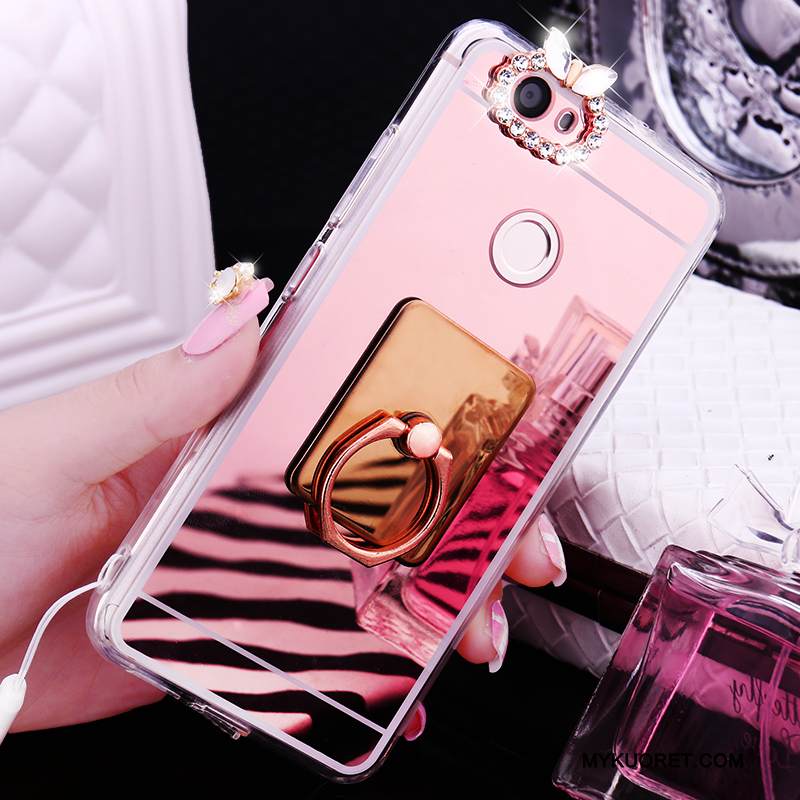 Kuori Huawei Nova Silikoni Puhelimen Kuoret Rengas, Kotelo Huawei Nova Suojaus Ripustettavat Koristeet Peili