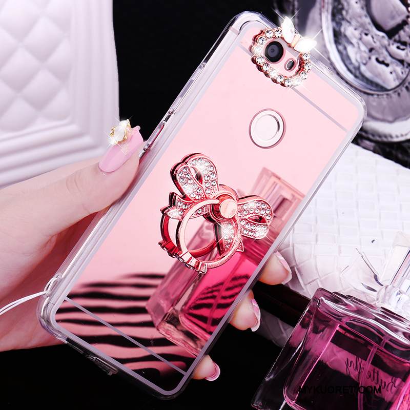 Kuori Huawei Nova Silikoni Puhelimen Kuoret Rengas, Kotelo Huawei Nova Suojaus Ripustettavat Koristeet Peili