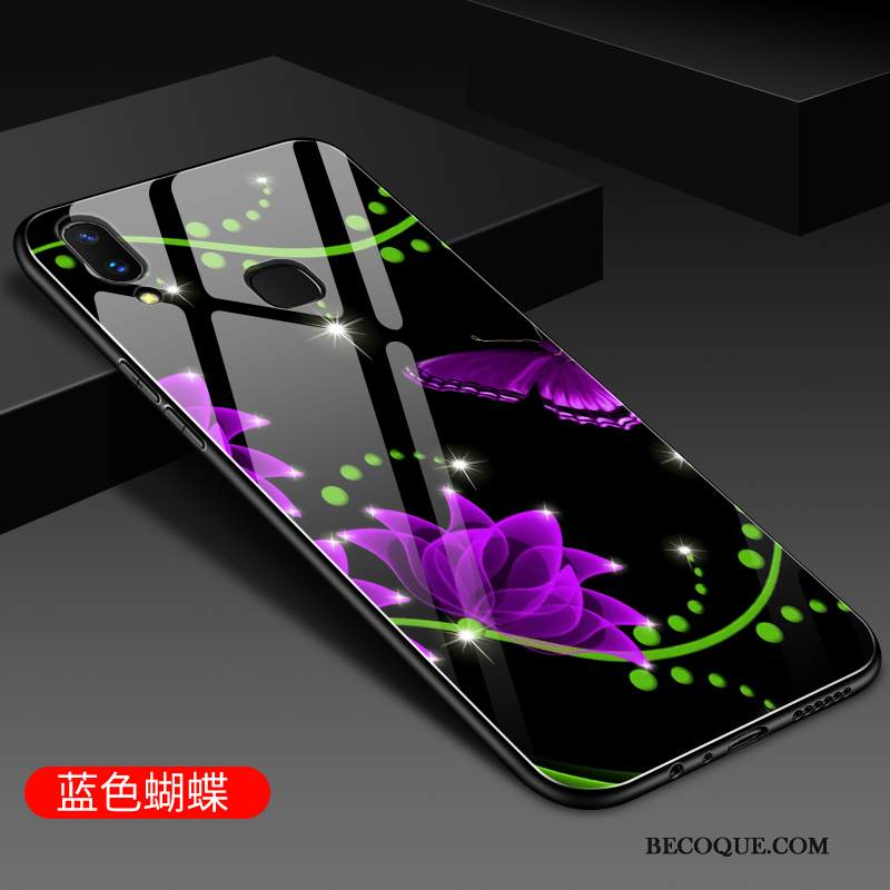 Kuori Huawei P Smart 2019 Laukut Puhelimen Kuoret Lasi, Kotelo Huawei P Smart 2019 Pehmeä Neste Musta Murtumaton