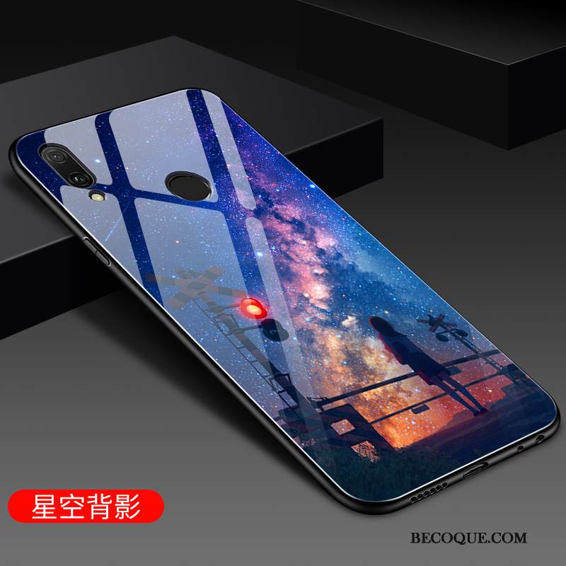 Kuori Huawei P Smart 2019 Laukut Puhelimen Kuoret Lasi, Kotelo Huawei P Smart 2019 Pehmeä Neste Musta Murtumaton