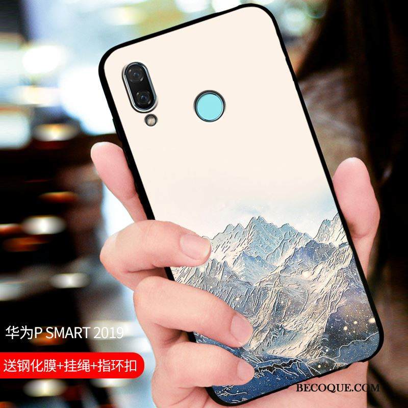 Kuori Huawei P Smart 2019 Laukut Sininen Pesty Suede, Kotelo Huawei P Smart 2019 Suojaus Puhelimen Kuoret Muokata
