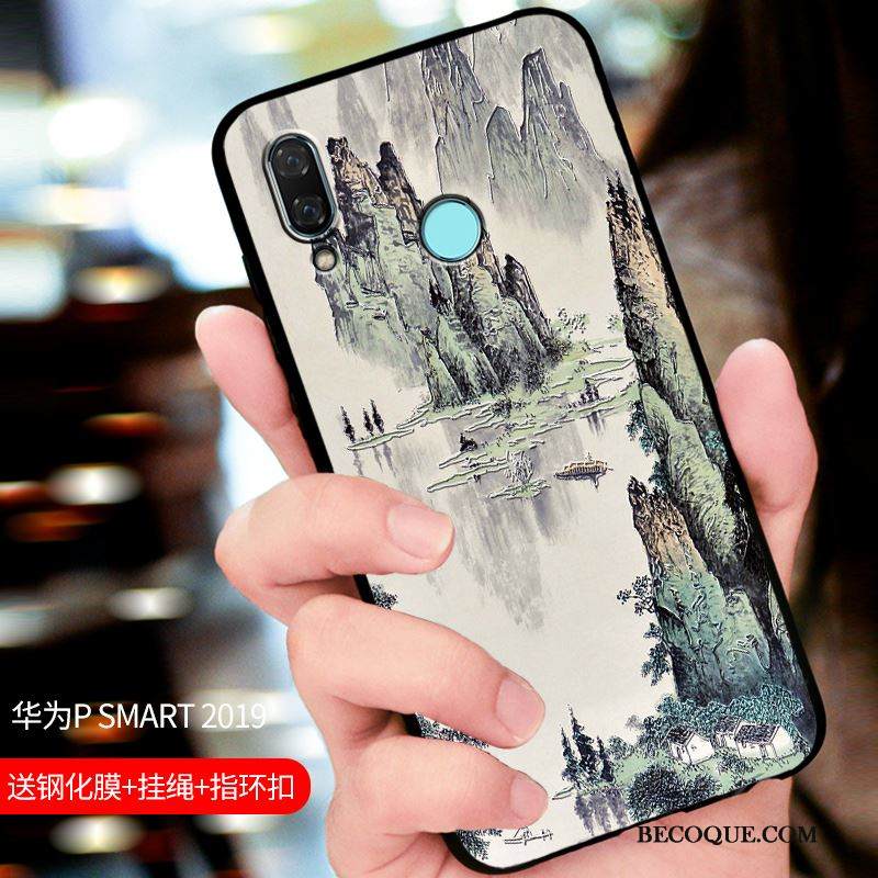 Kuori Huawei P Smart 2019 Laukut Sininen Pesty Suede, Kotelo Huawei P Smart 2019 Suojaus Puhelimen Kuoret Muokata