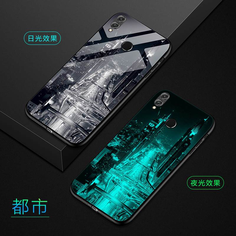 Kuori Huawei P Smart 2019 Luova Net Red Puhelimen Kuoret, Kotelo Huawei P Smart 2019 Pehmeä Neste Lasi Violetti