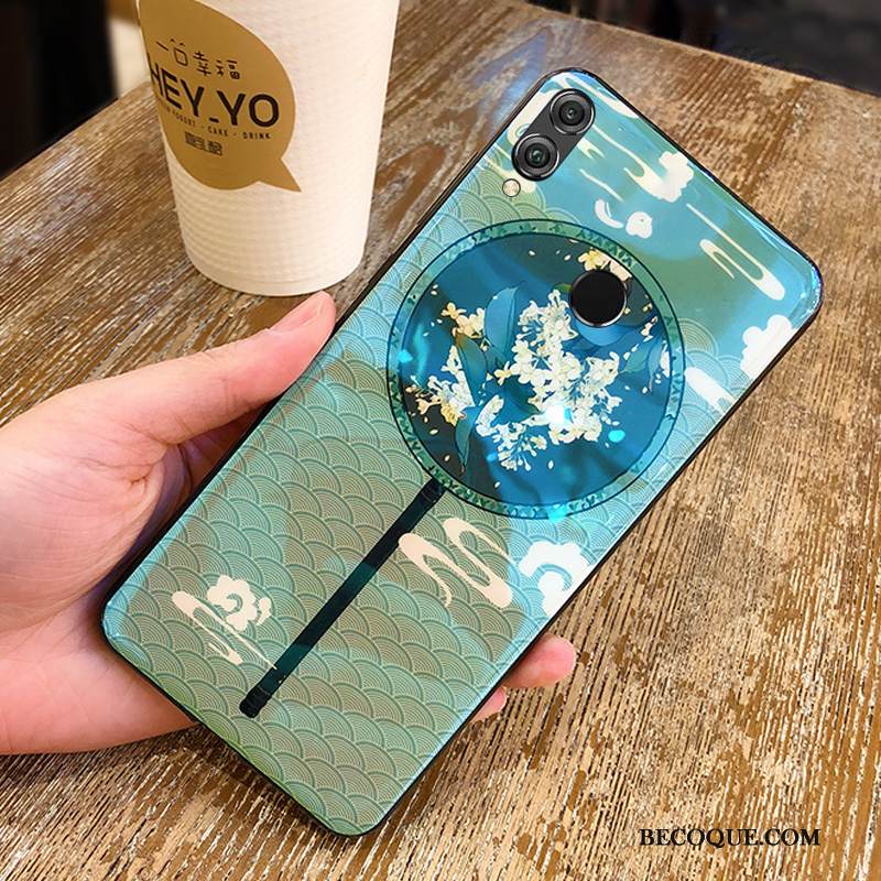 Kuori Huawei P Smart 2019 Luova Tide-brändi Vihreä, Kotelo Huawei P Smart 2019 Pehmeä Neste Murtumaton Sininen