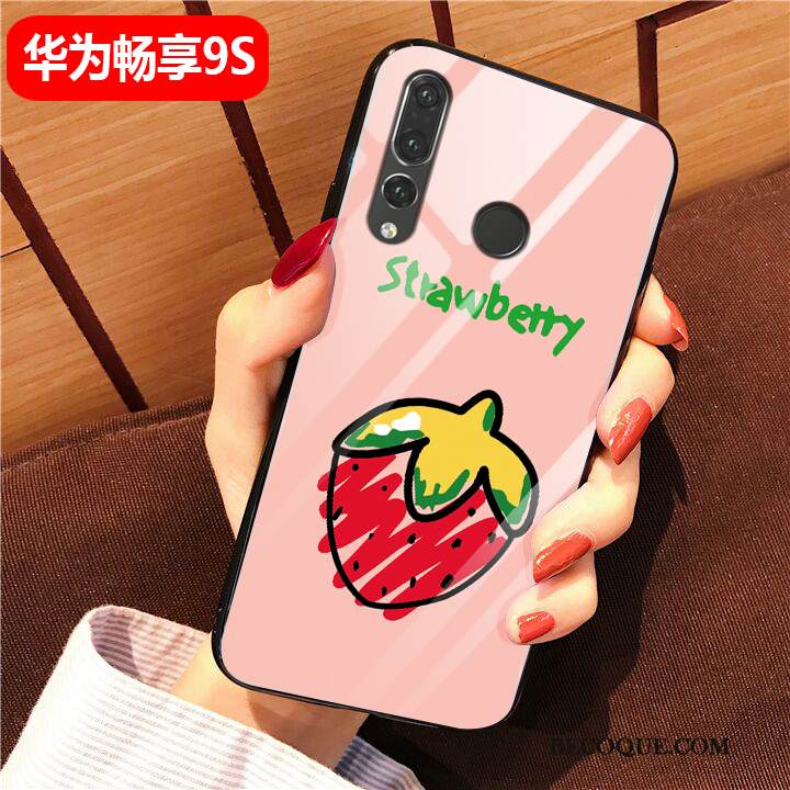 Kuori Huawei P Smart+ 2019 Sarjakuva Yksinkertainen Peili, Kotelo Huawei P Smart+ 2019 Suojaus Valkoinen Lasi