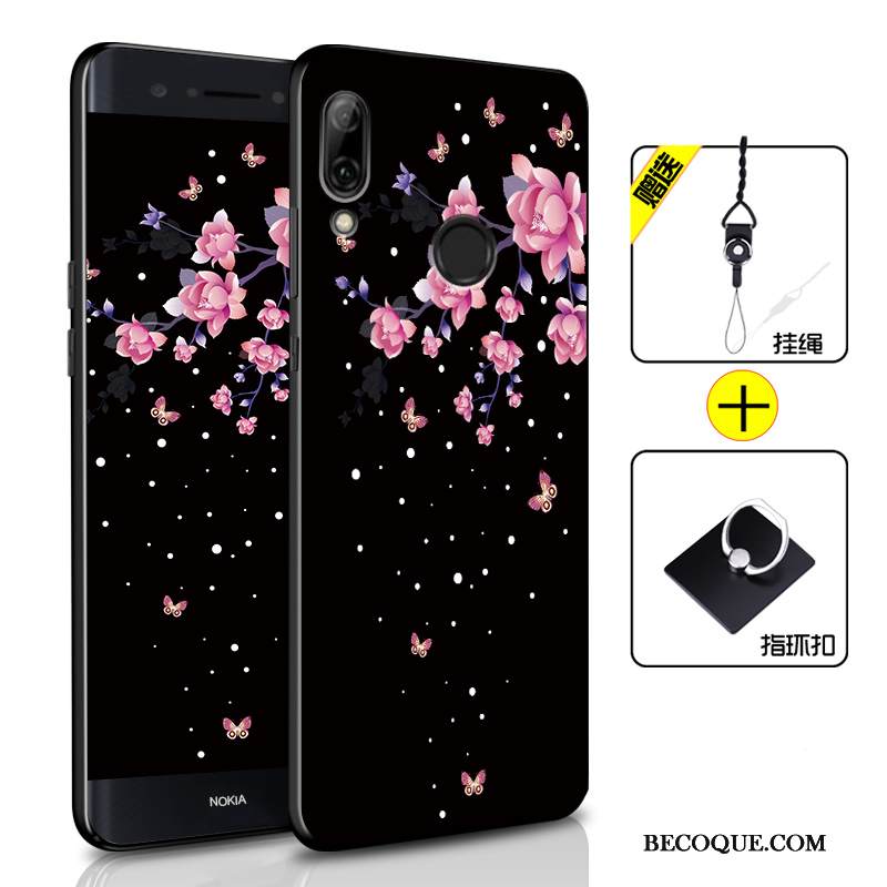 Kuori Huawei P Smart 2019 Silikoni Persoonallisuus Musta, Kotelo Huawei P Smart 2019 Suojaus Murtumaton