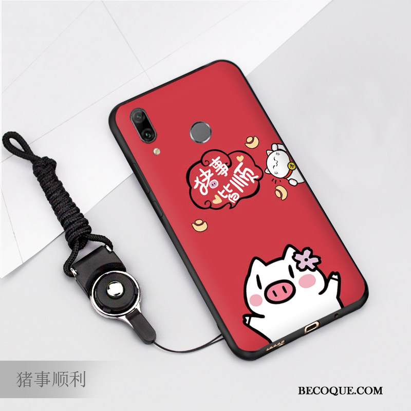 Kuori Huawei P Smart 2019 Silikoni Pesty Suede Murtumaton, Kotelo Huawei P Smart 2019 Sarjakuva Musta Ripustettavat Koristeet