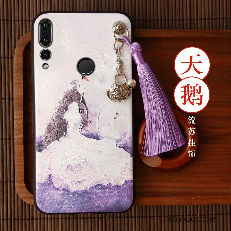 Kuori Huawei P Smart+ 2019 Vuosikerta Puhelimen Kuoret Fringed, Kotelo Huawei P Smart+ 2019 Laukut Murtumaton Punainen