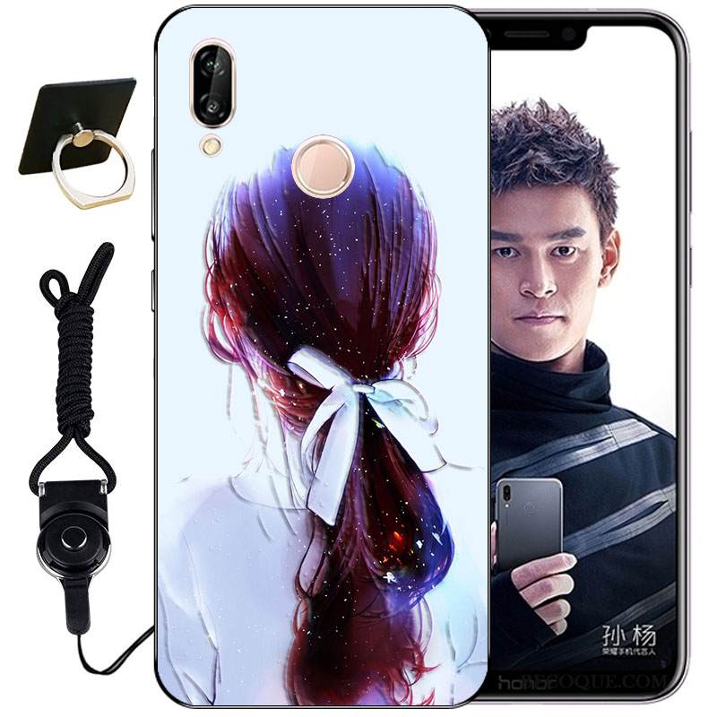 Kuori Huawei P Smart+ Kohokuviointi Murtumaton Muste, Kotelo Huawei P Smart+ Suojaus Musta Ulotteinen