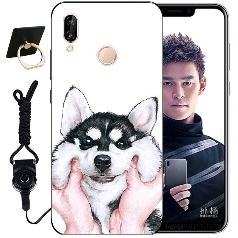 Kuori Huawei P Smart+ Kohokuviointi Murtumaton Muste, Kotelo Huawei P Smart+ Suojaus Musta Ulotteinen