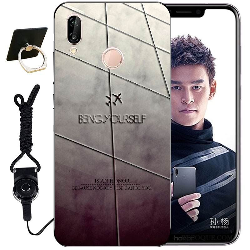 Kuori Huawei P Smart+ Kohokuviointi Murtumaton Muste, Kotelo Huawei P Smart+ Suojaus Musta Ulotteinen