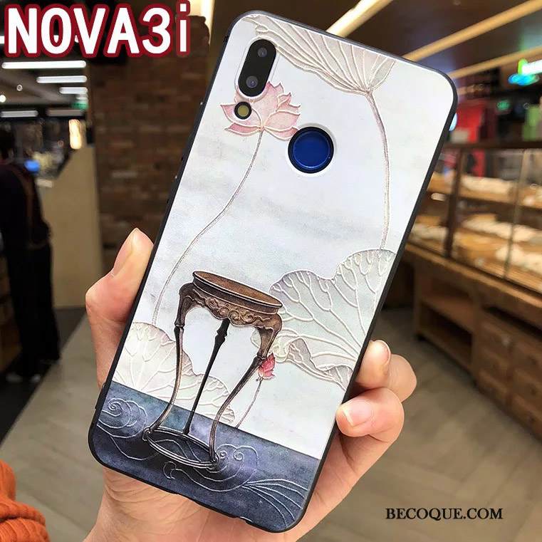 Kuori Huawei P Smart+ Kohokuviointi Trendi Kustannukset, Kotelo Huawei P Smart+ Suojaus Sininen Ripustettavat Koristeet