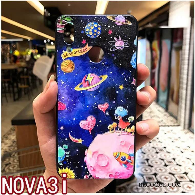 Kuori Huawei P Smart+ Laukut Ohut Net Red, Kotelo Huawei P Smart+ Sarjakuva Ultra Pesty Suede