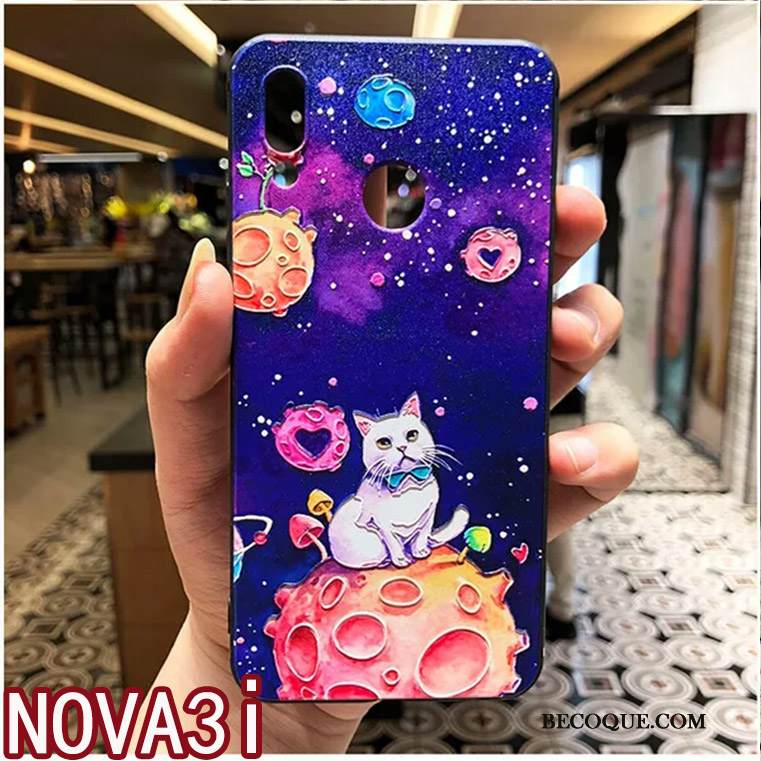 Kuori Huawei P Smart+ Laukut Ohut Net Red, Kotelo Huawei P Smart+ Sarjakuva Ultra Pesty Suede