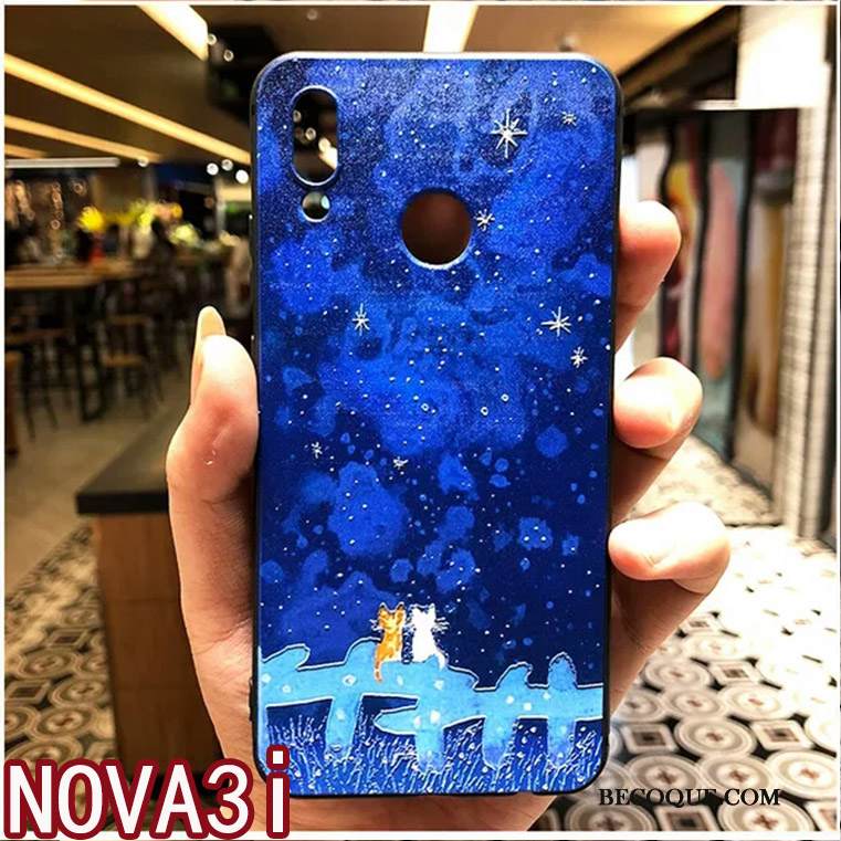 Kuori Huawei P Smart+ Laukut Ohut Net Red, Kotelo Huawei P Smart+ Sarjakuva Ultra Pesty Suede