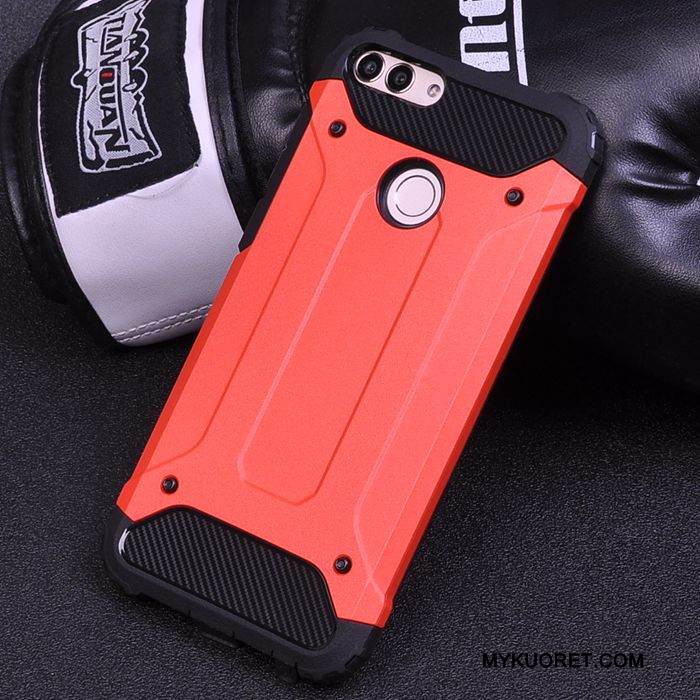 Kuori Huawei P Smart Laukut Punainen Pesty Suede, Kotelo Huawei P Smart Suojaus Puhelimen Kuoret Kova