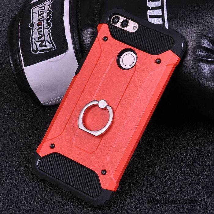 Kuori Huawei P Smart Laukut Punainen Pesty Suede, Kotelo Huawei P Smart Suojaus Puhelimen Kuoret Kova