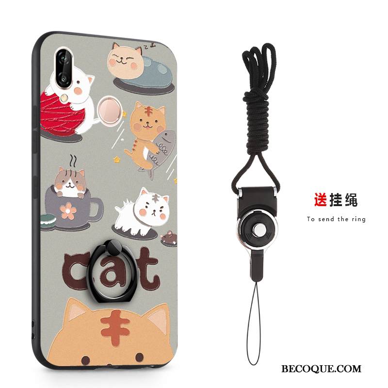 Kuori Huawei P Smart+ Luova Pesty Suede Uusi, Kotelo Huawei P Smart+ Suojaus Persoonallisuus Trendi