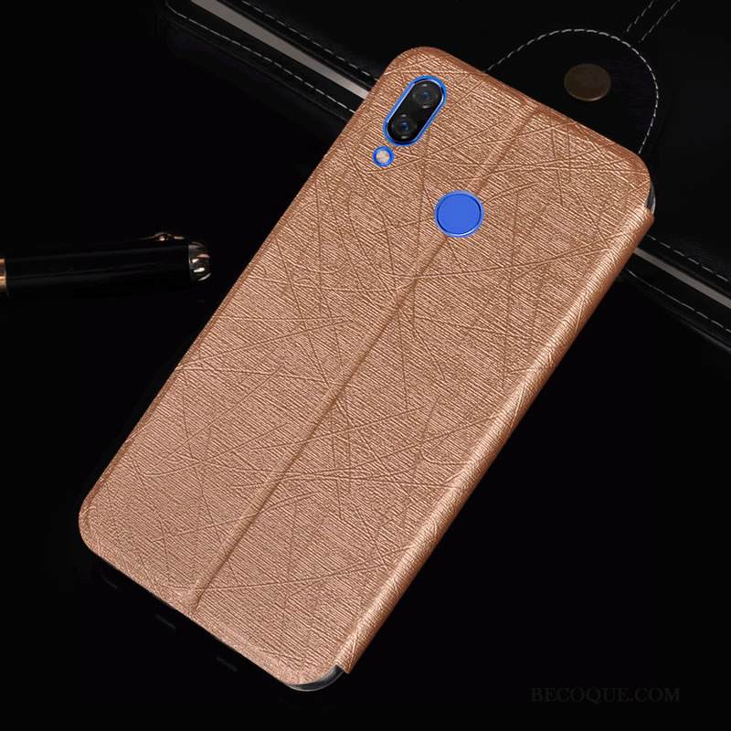 Kuori Huawei P Smart+ Nahka Murtumaton Kulta, Kotelo Huawei P Smart+ Suojaus Puhelimen Kuoret