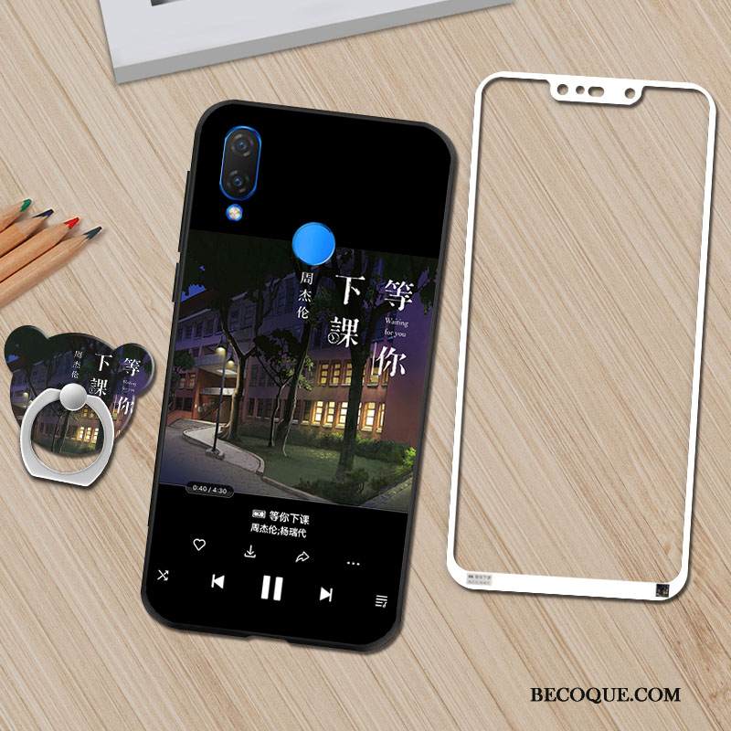 Kuori Huawei P Smart+ Pehmeä Neste Kalvo Suuntaus, Kotelo Huawei P Smart+ Tuki Persoonallisuus Ripustettavat Koristeet