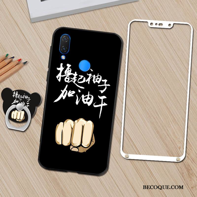 Kuori Huawei P Smart+ Pehmeä Neste Kalvo Suuntaus, Kotelo Huawei P Smart+ Tuki Persoonallisuus Ripustettavat Koristeet