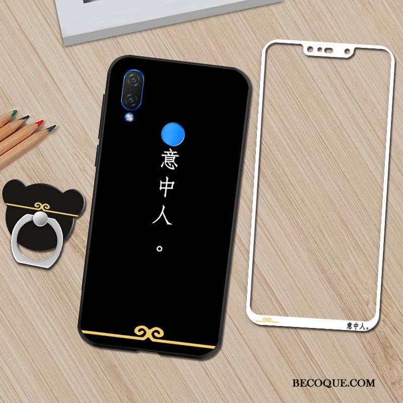 Kuori Huawei P Smart+ Pehmeä Neste Kalvo Suuntaus, Kotelo Huawei P Smart+ Tuki Persoonallisuus Ripustettavat Koristeet