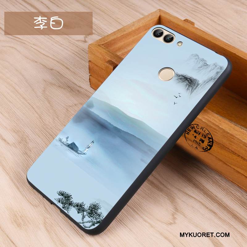 Kuori Huawei P Smart Pehmeä Neste Sininen Ihana, Kotelo Huawei P Smart Suojaus Puhelimen Kuoret Pesty Suede