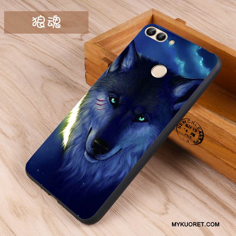 Kuori Huawei P Smart Pehmeä Neste Sininen Ihana, Kotelo Huawei P Smart Suojaus Puhelimen Kuoret Pesty Suede