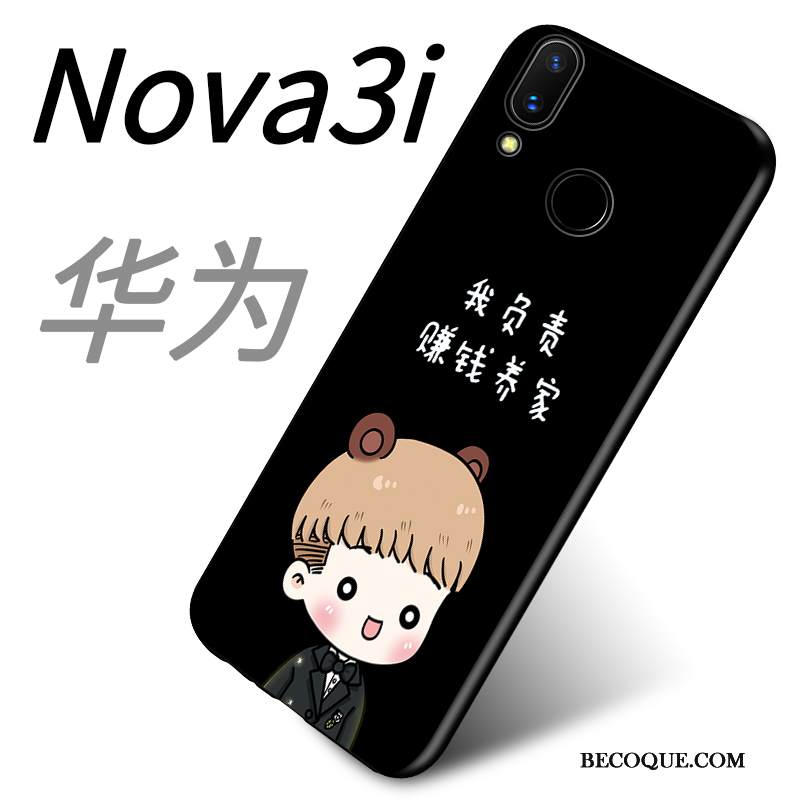 Kuori Huawei P Smart+ Pehmeä Neste Tide-brändi Persoonallisuus, Kotelo Huawei P Smart+ Sarjakuva Ohut Rakastunut