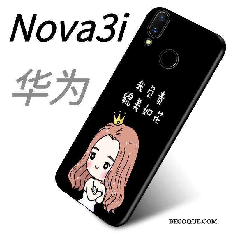 Kuori Huawei P Smart+ Pehmeä Neste Tide-brändi Persoonallisuus, Kotelo Huawei P Smart+ Sarjakuva Ohut Rakastunut